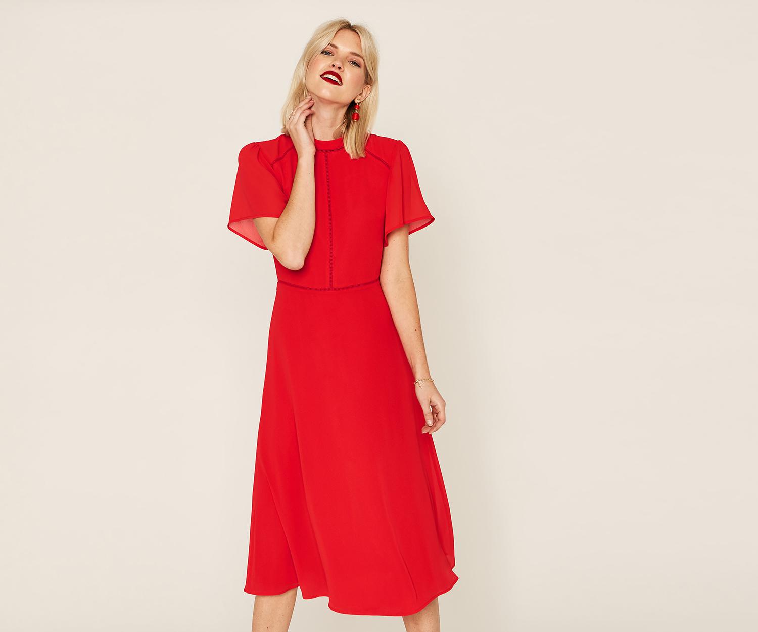 oasis chiffon midi dress