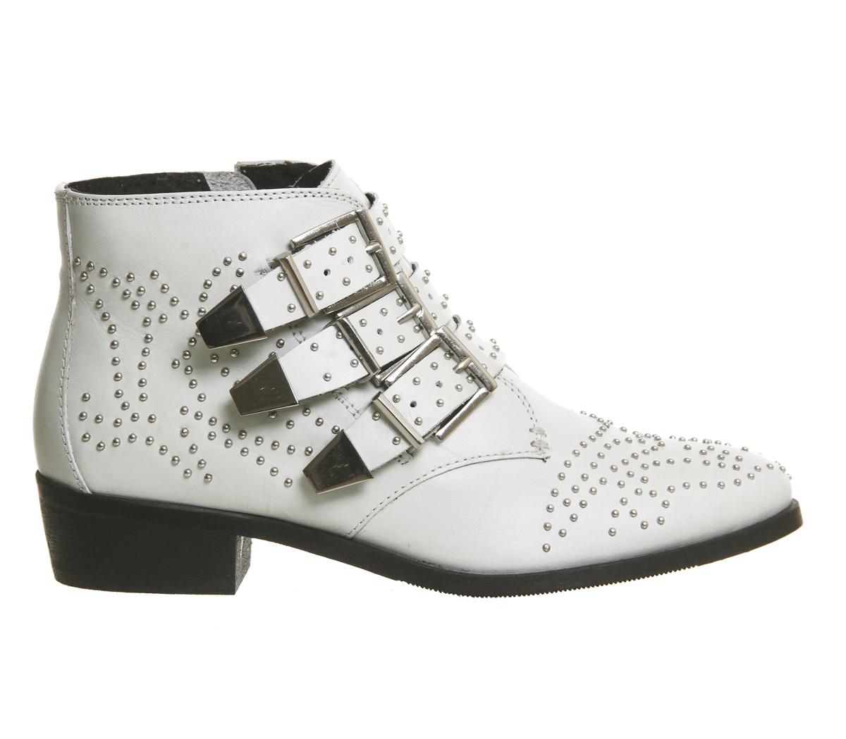 office lucky charm studded boots