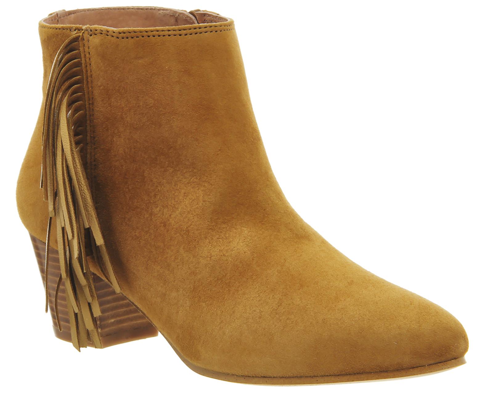 Office Suede Idaho Fringe Ankle Boots In Tan Brown Lyst Suede Idaho Fringe Ankle Boots In Tan