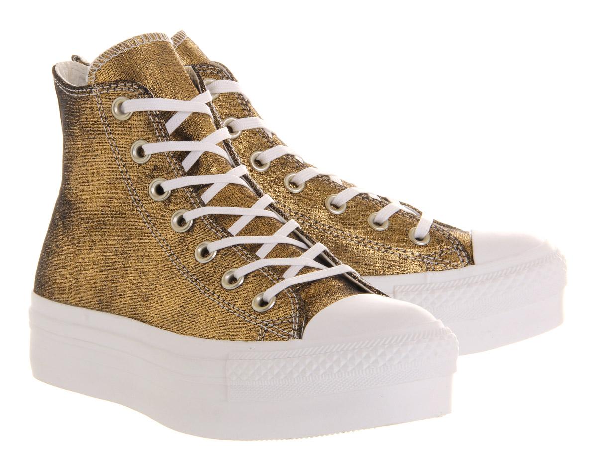 gold converse platform