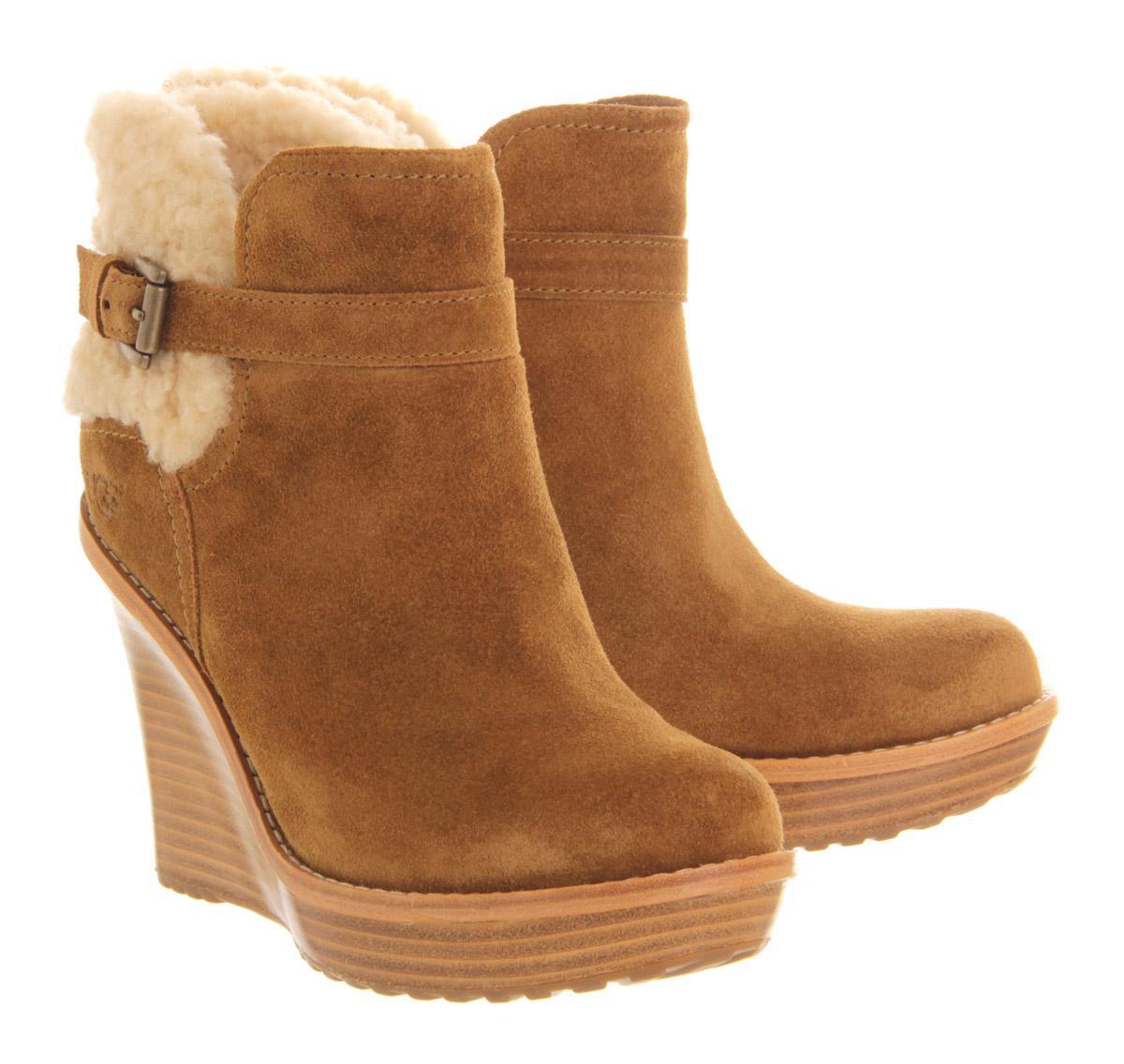 UGG Anais Wedge Ankle Boots in Chestnut (Brown) | Lyst Australia