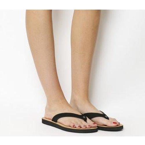 UGG Leather Tawney Flip Flops in Black Leather (Black) - Save 59% - Lyst