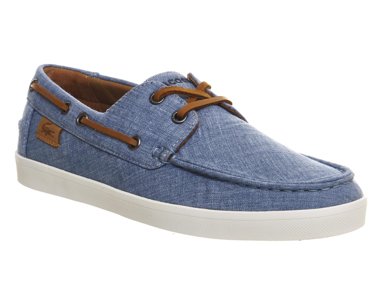 Lacoste Canvas Keellson Boat Shoes in Blue for Men Lyst