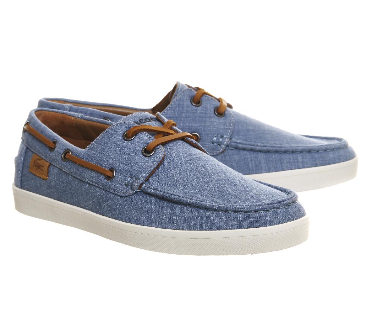 Lacoste Canvas Keellson Boat Shoes in Blue for Men - Lyst