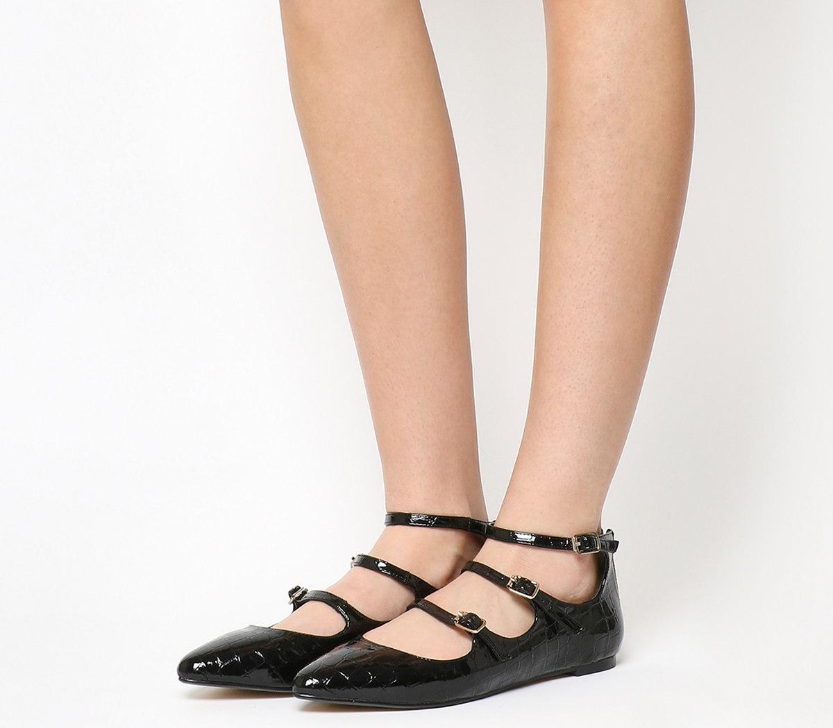 three strap mary janes