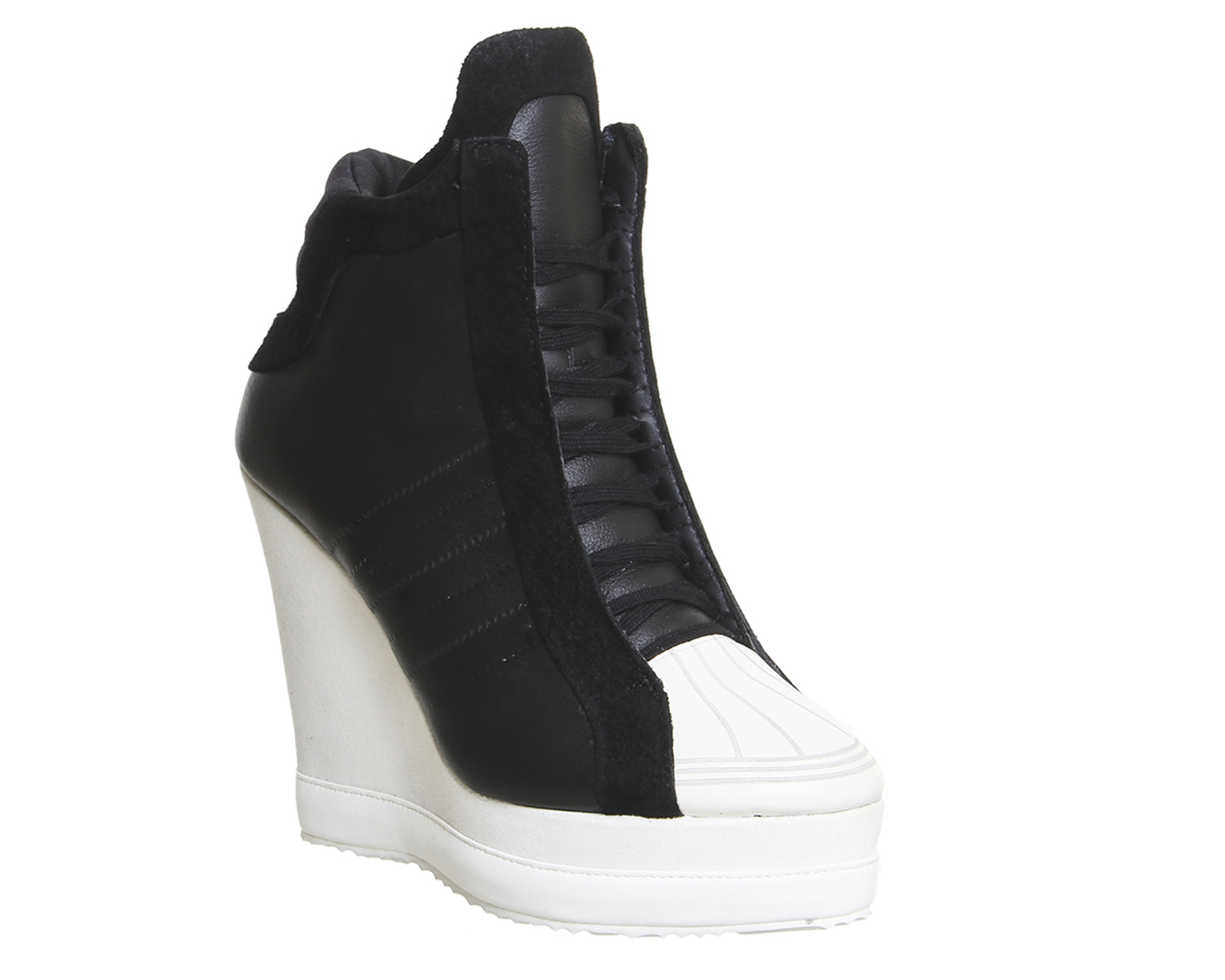 adidas Originals Leather Superstar Wedge in Black (White) - Lyst