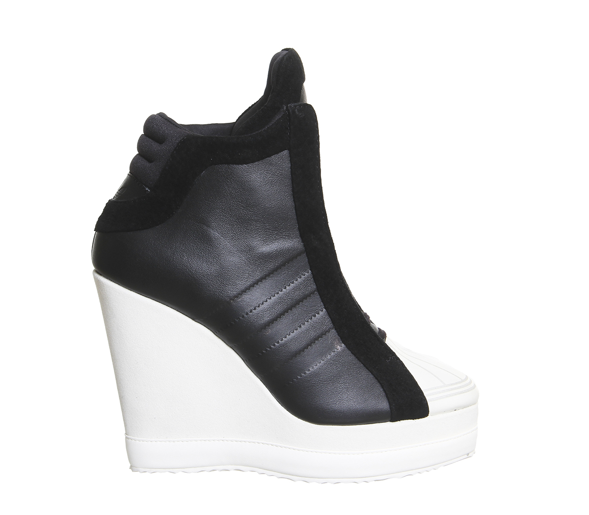 adidas Originals Leather Superstar Wedge in Black (White) - Lyst