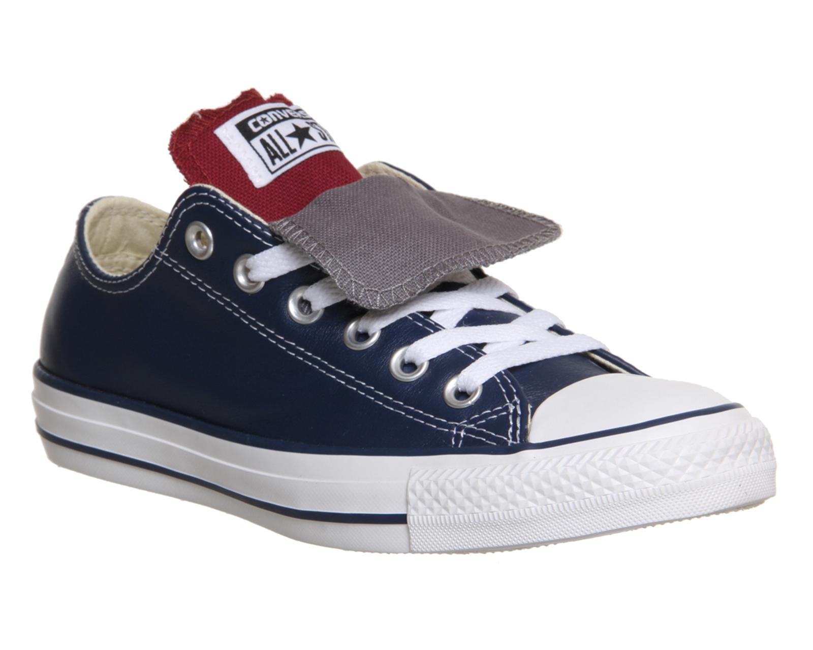 converse double tongue black and blue