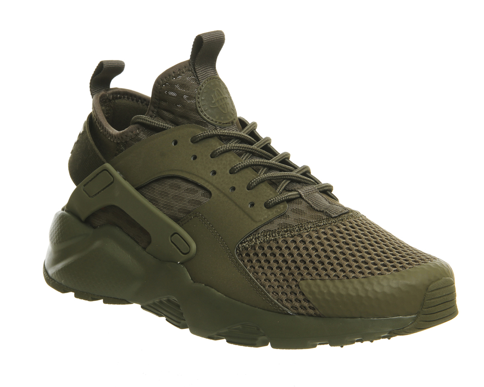 olive green and orange huaraches
