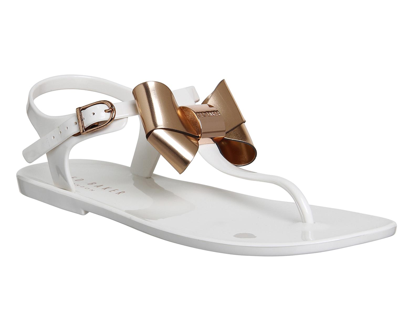 ted baker white bow sandals