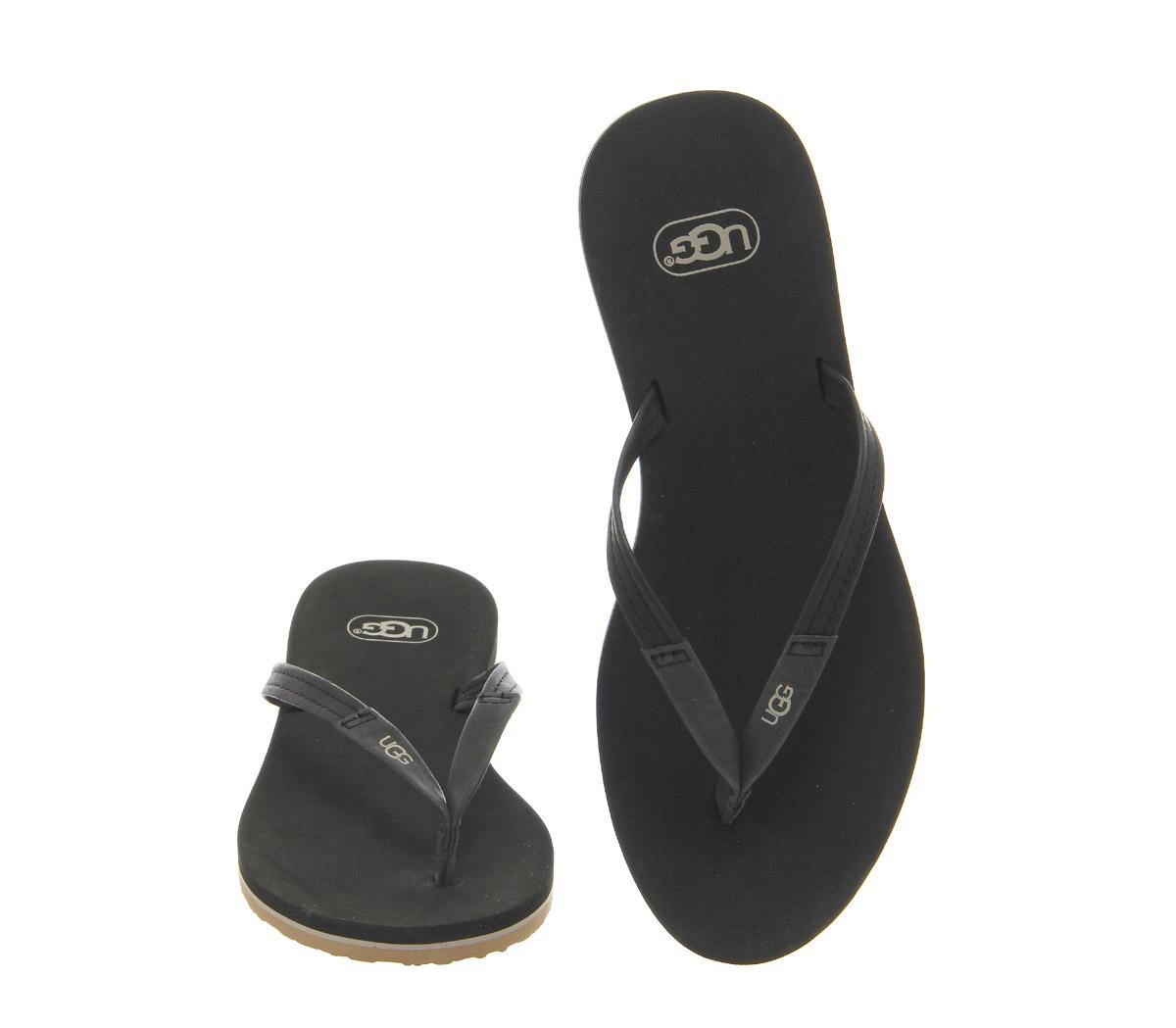 UGG Leather Magnolia Flip Flop in Black Lyst