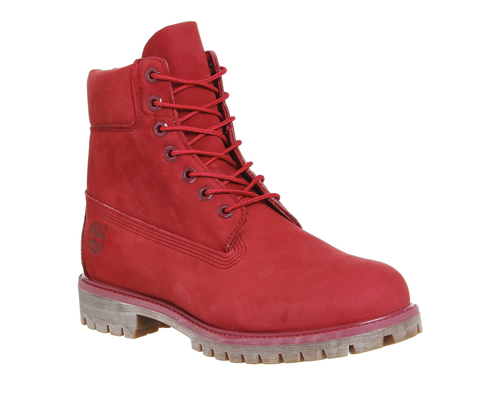 red nubuck timberlands