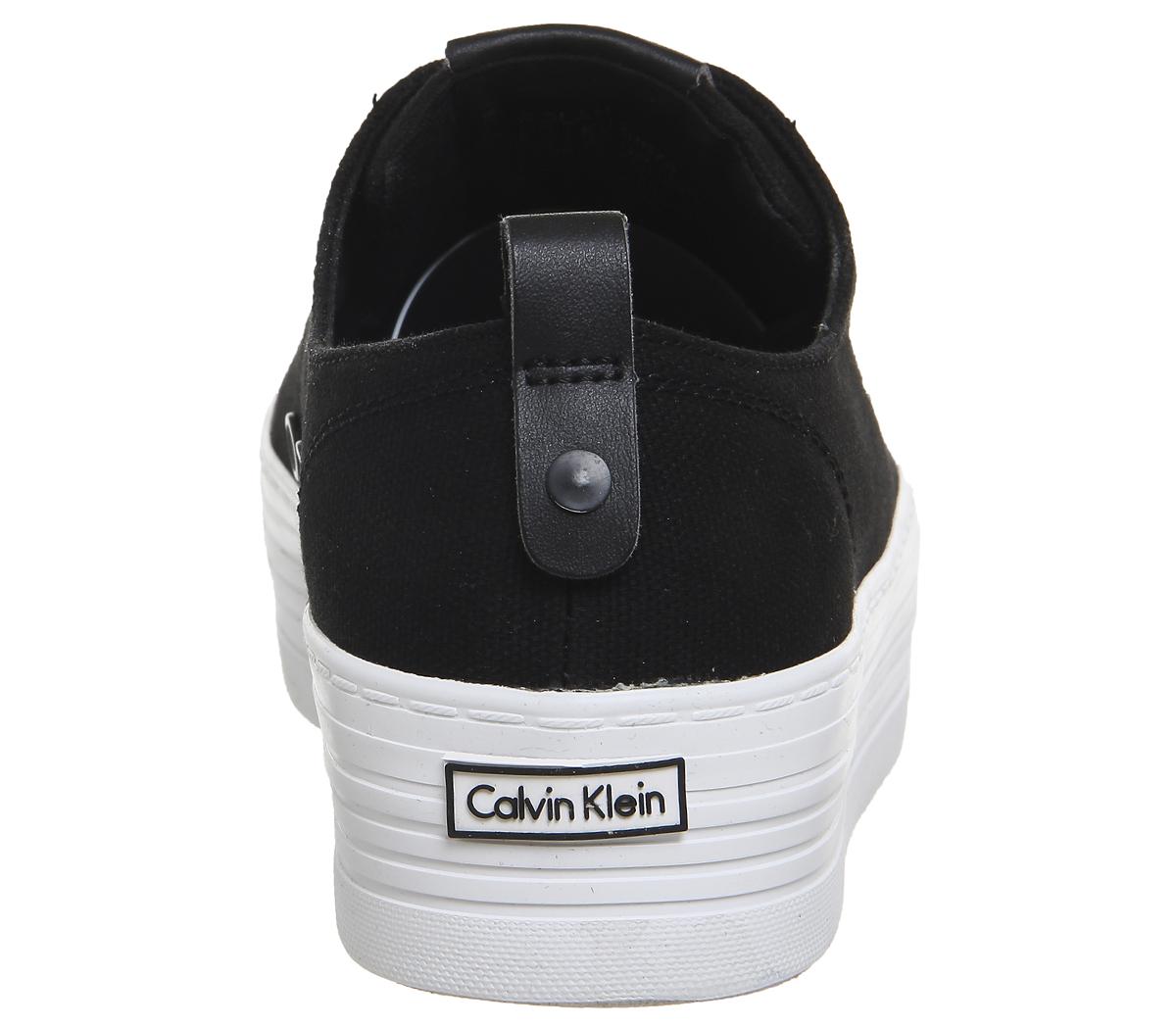 calvin klein zolah flatform trainers white canvas