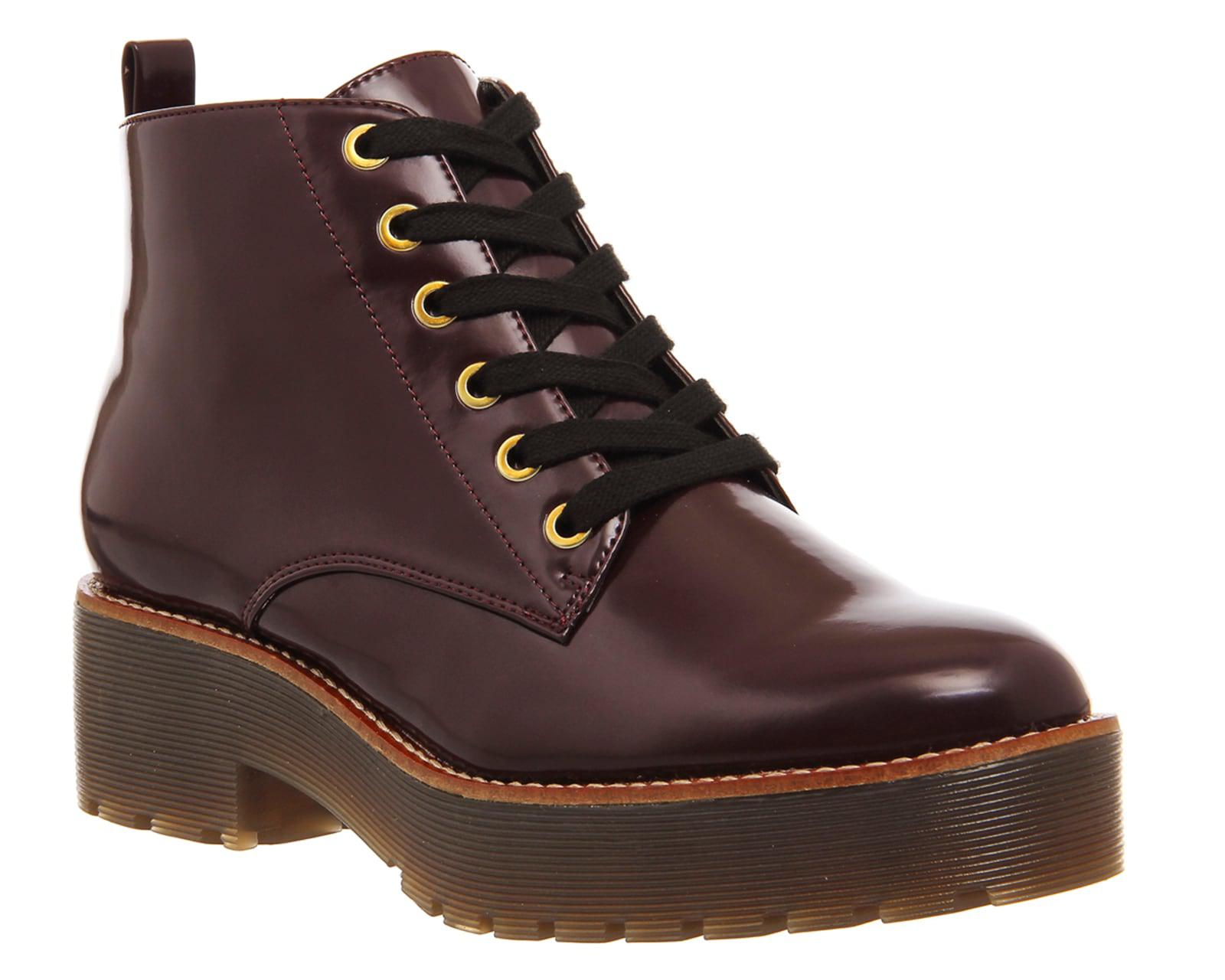 office burgundy ankle boots