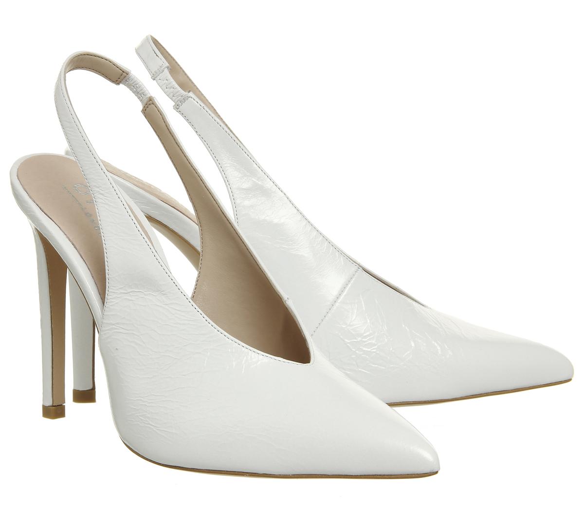 white v cut heels