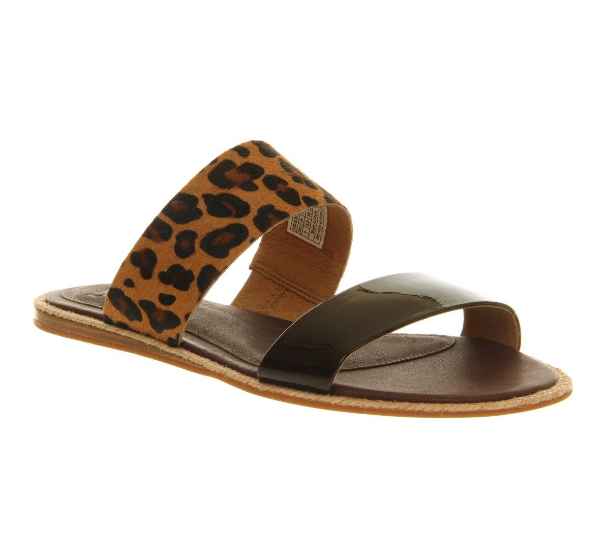 UGG Amalia Leopard Sandal in Brown - Lyst