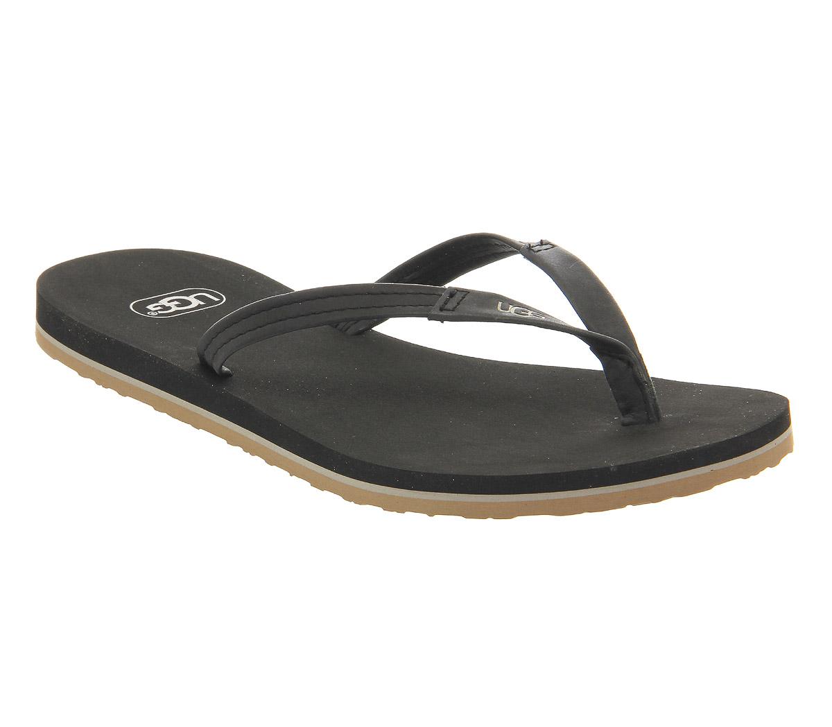 UGG Leather Magnolia Flip Flop in Black Lyst