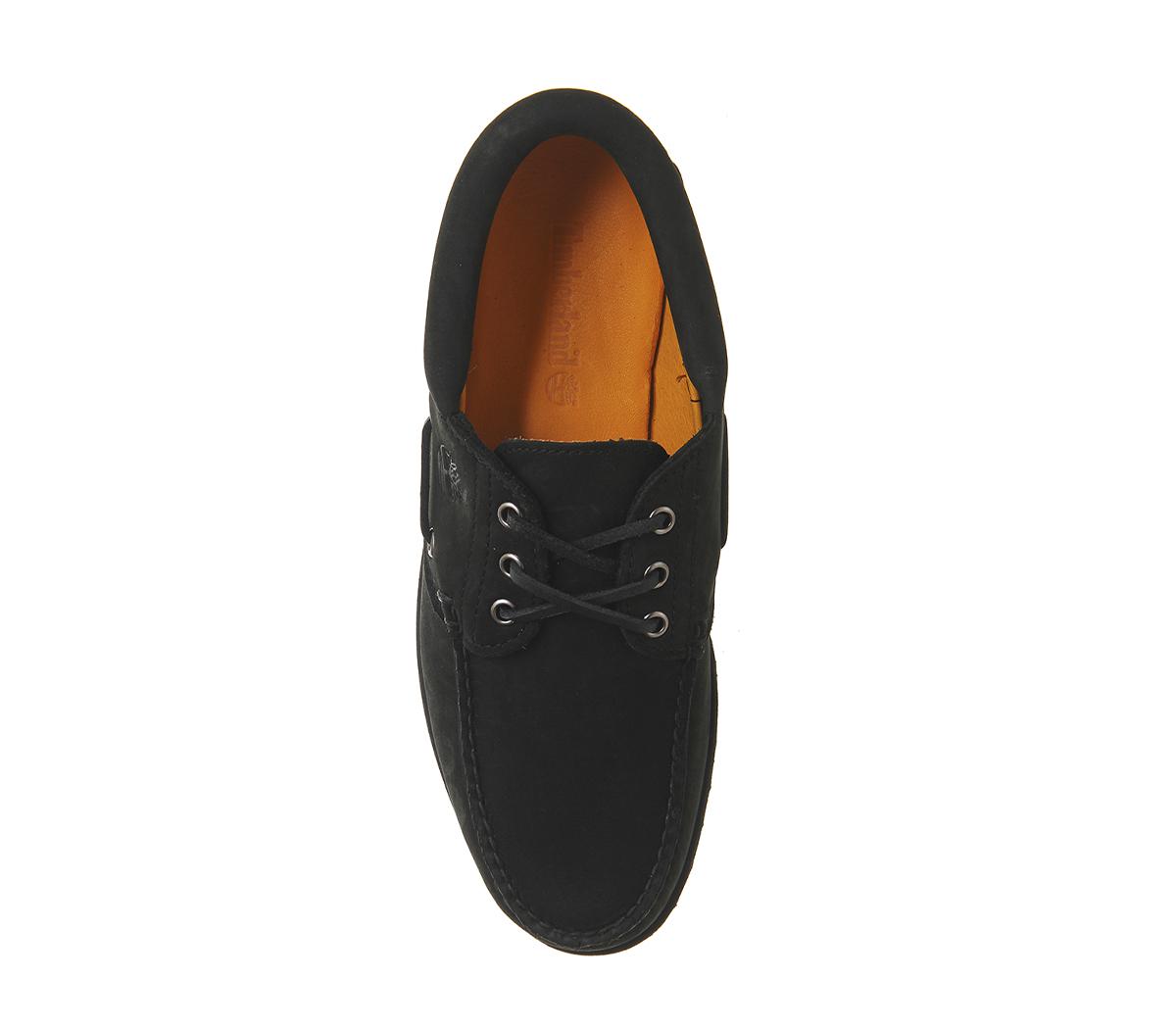 timberland 3 eye boat shoes black