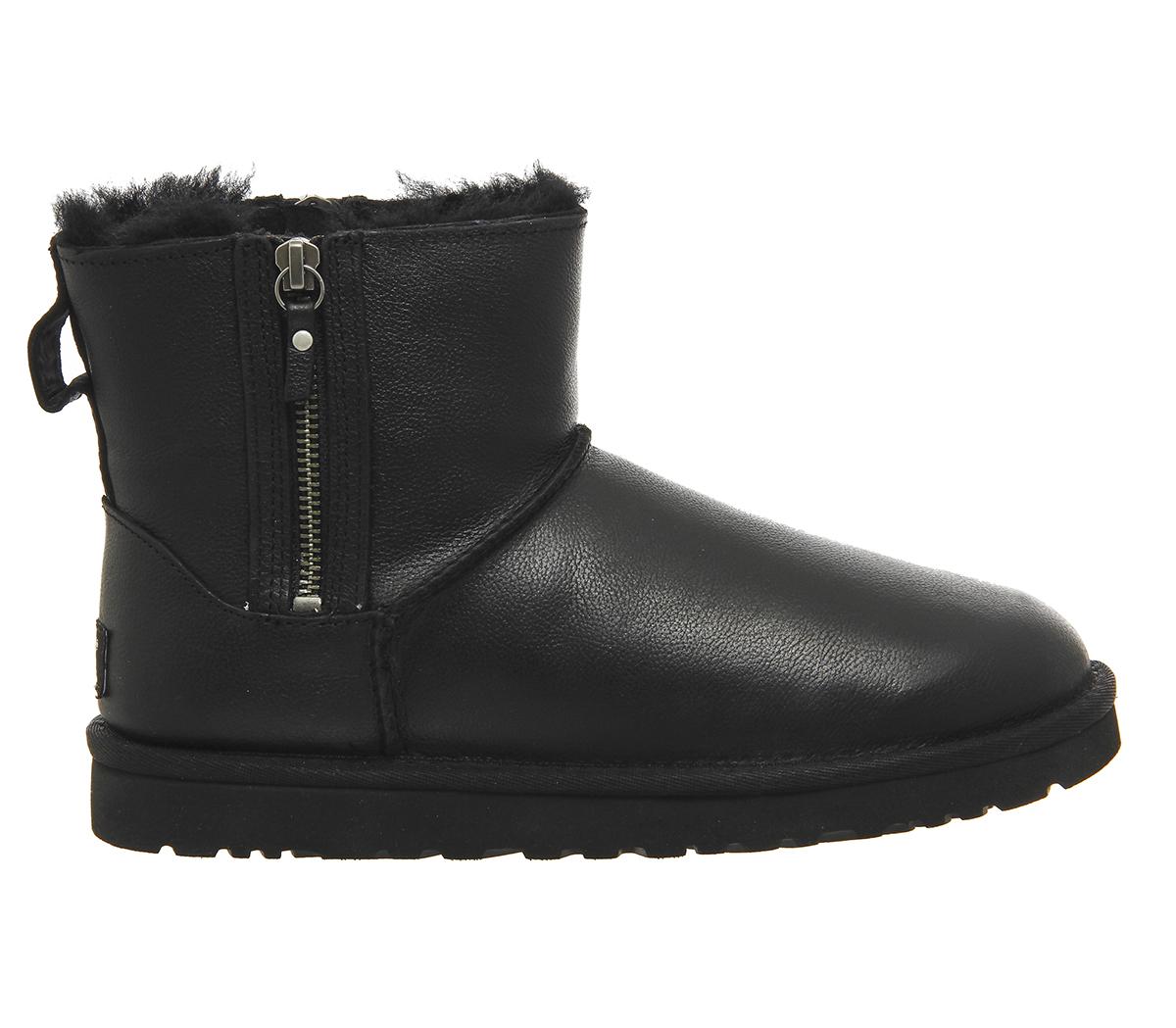ugg classic mini double zip schwarz