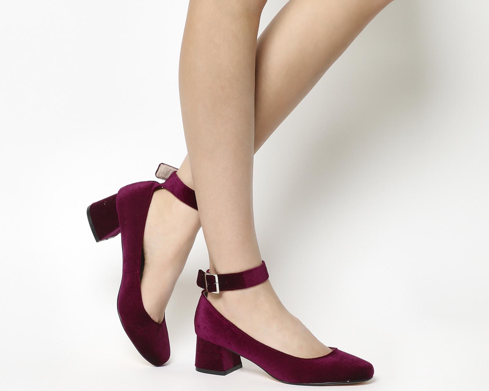 Office Velvet Flashback Mary Jane Block Heels - Lyst