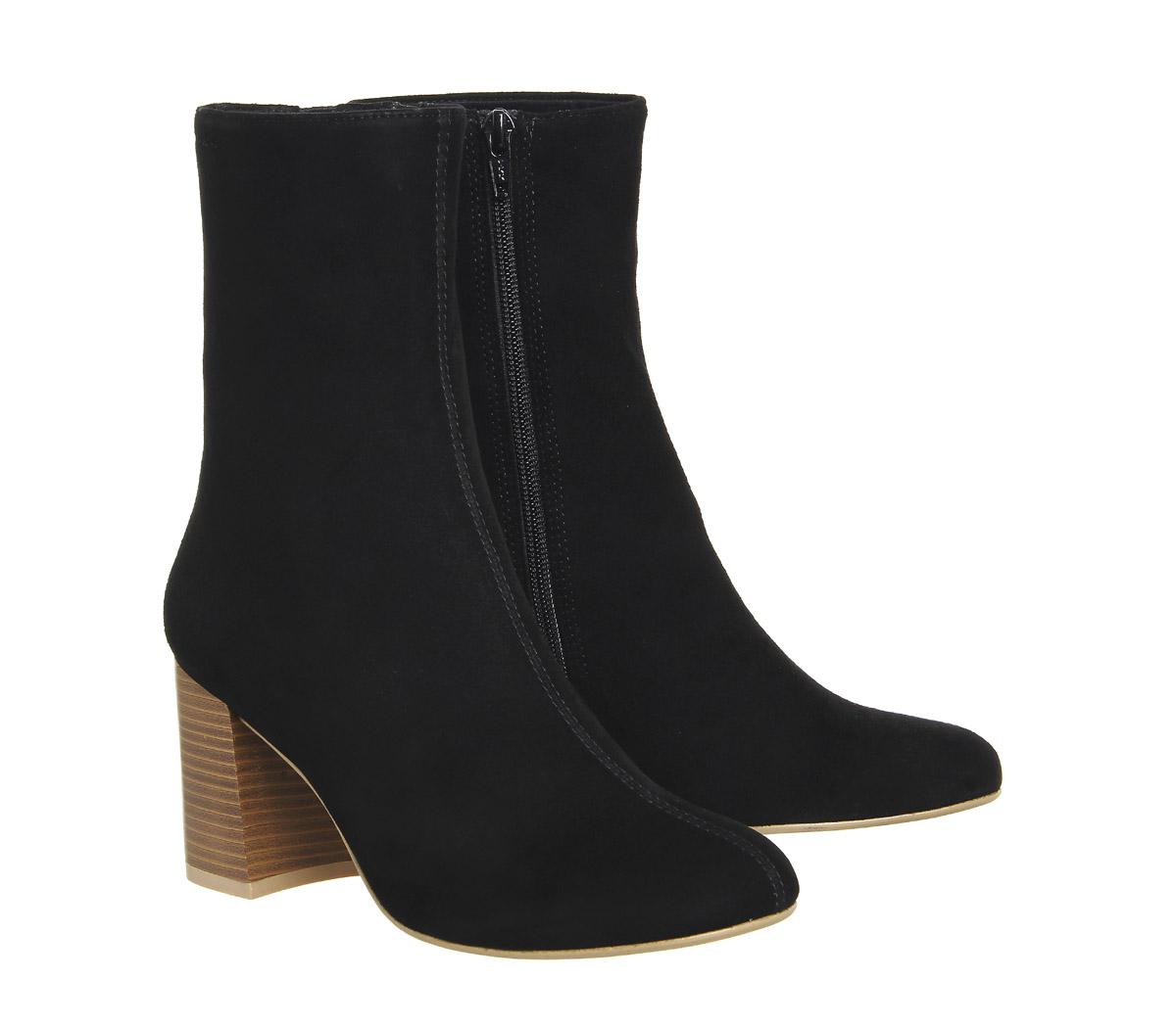 Suede Mid Boots in Black Lyst