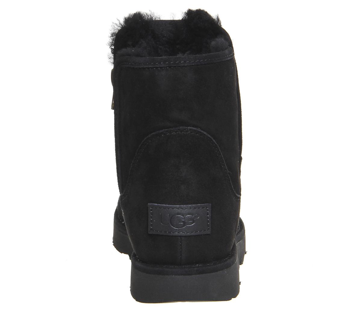 ugg classic lux abree mini black suede