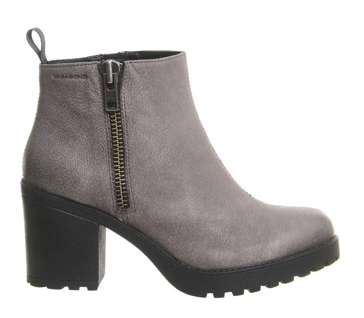 Vagabond Leather Grace Side Zip Boot in Gray - Lyst