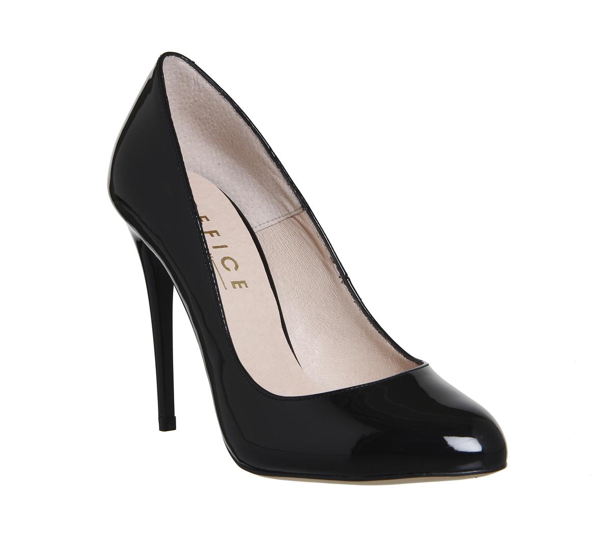 Office Leather Ace Round Toe Court Shoe in Black - Lyst