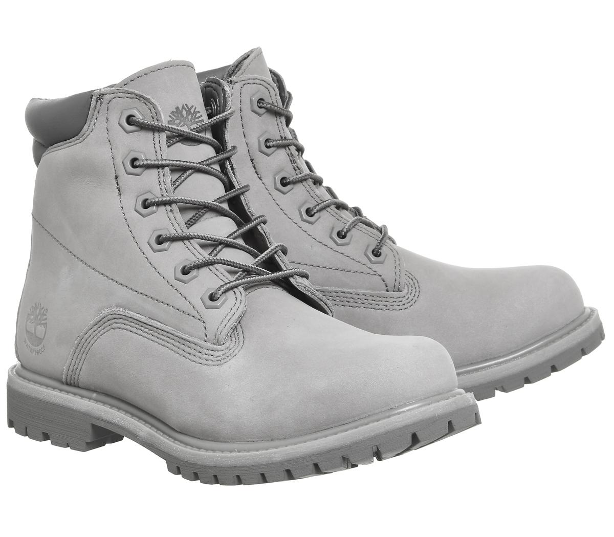 timberland waterville 6 inch boots medium grey nubuck