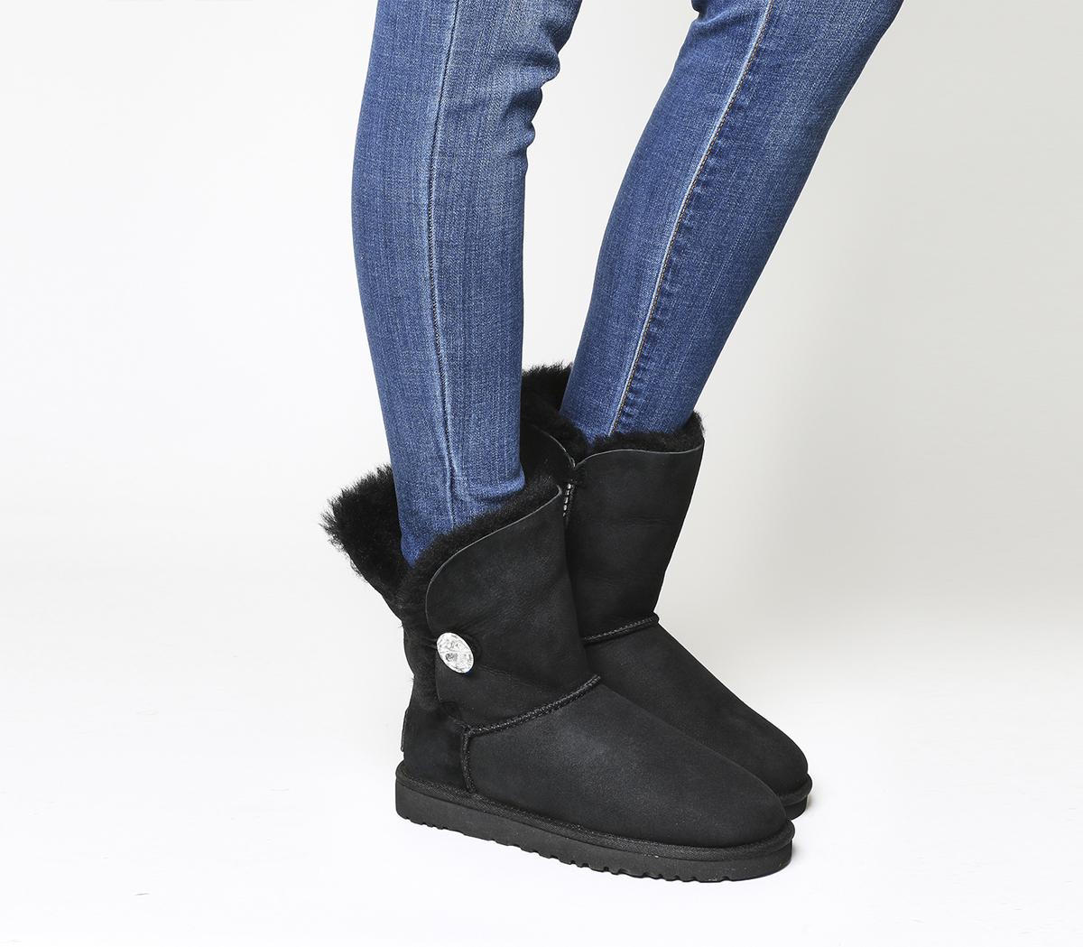 UGG Bailey Button Bling Boots in Black - Lyst