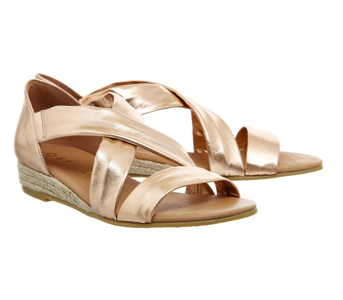 office hallie sandals rose gold