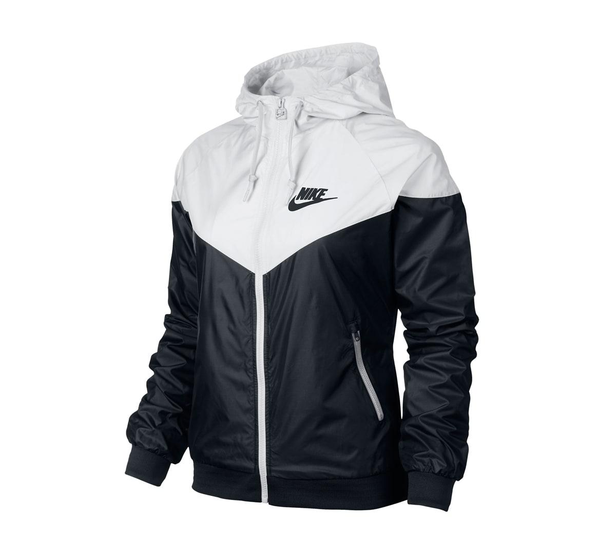 nike windrunner black white