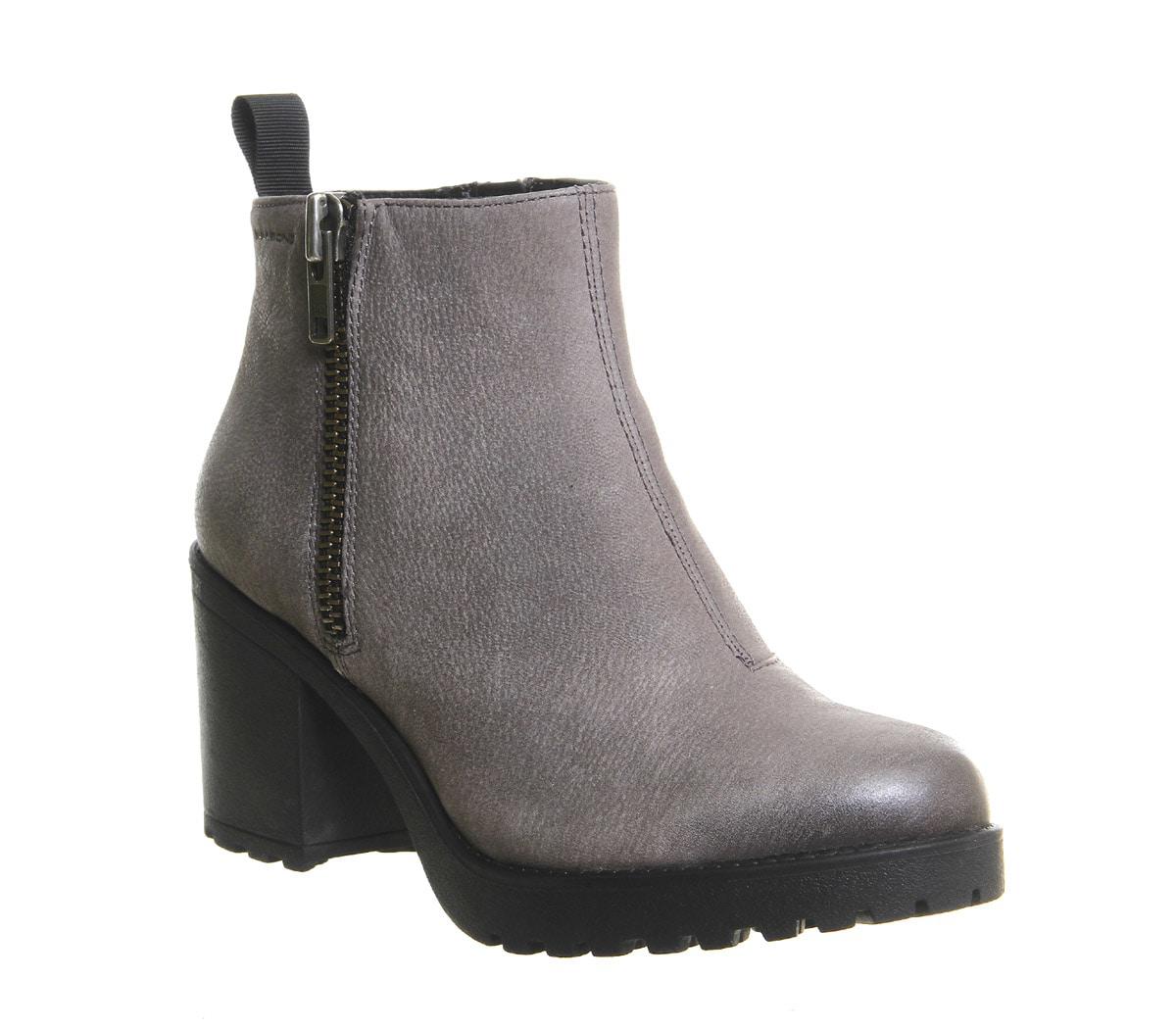 Vagabond Leather Grace Side Zip Boot in Gray - Lyst