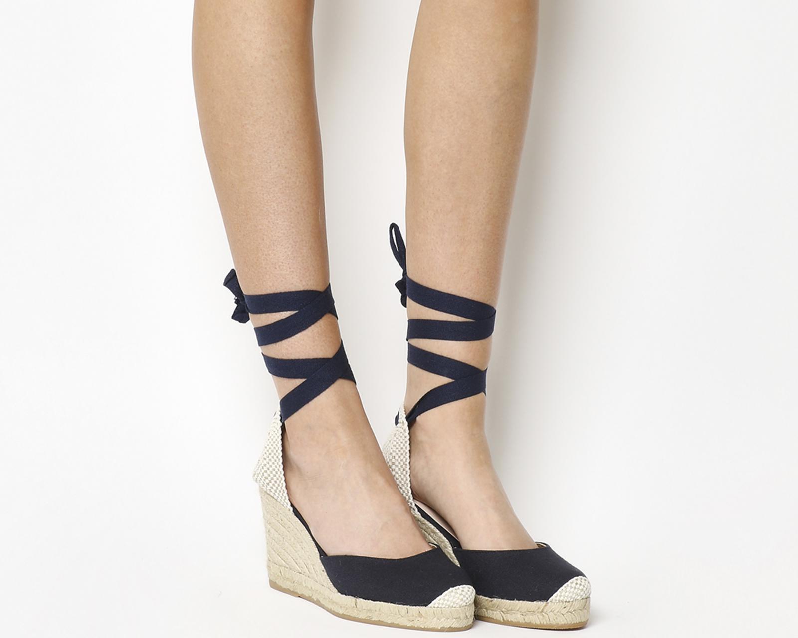 Marmalade Espadrille Wedges in Navy 