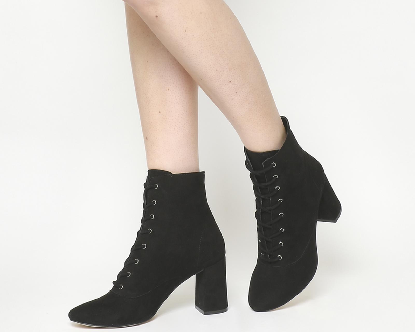 office aromatic block heel boots