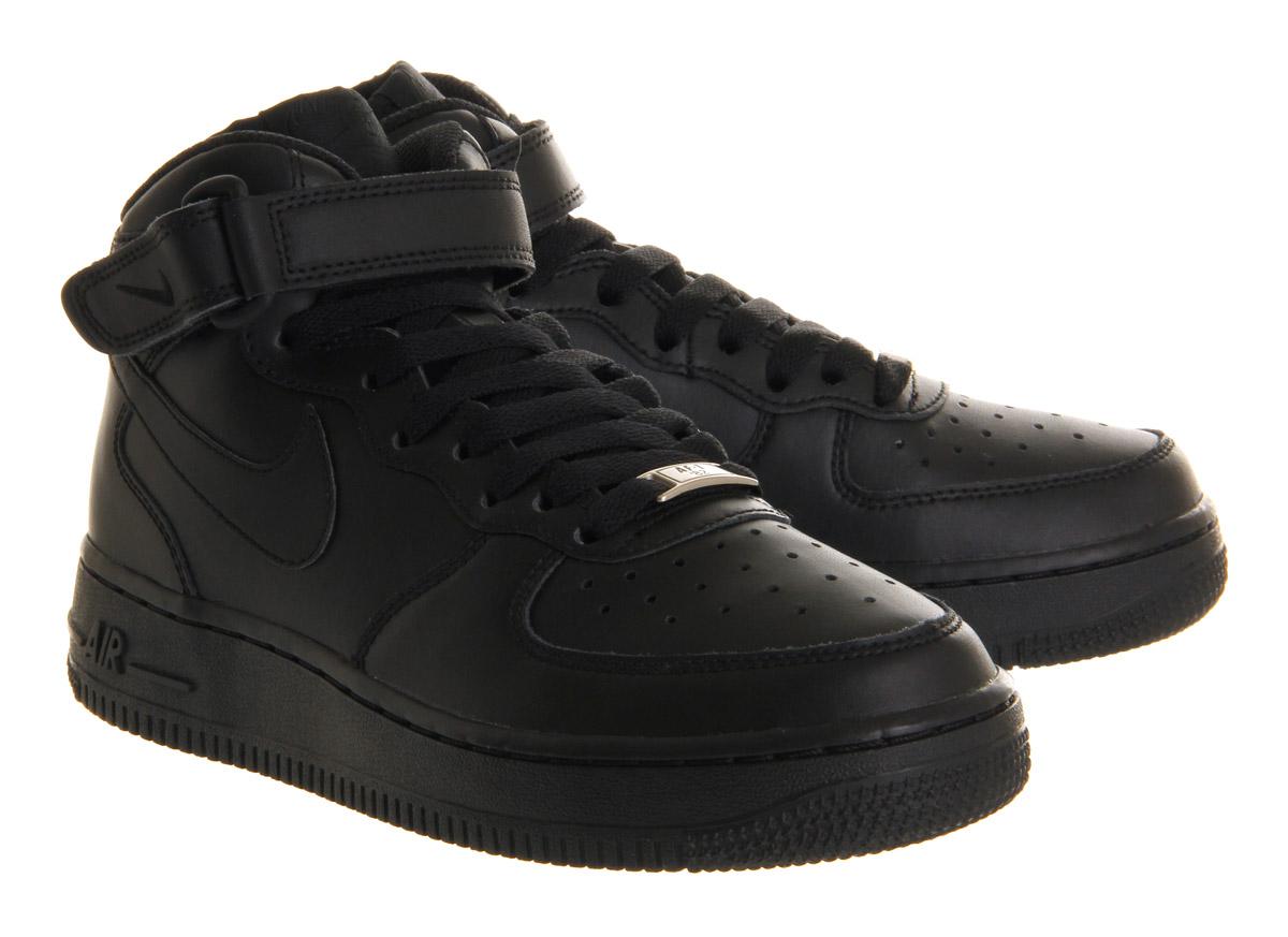 Nike Air Force Mid '07 Leather High-Top Sneakers in Black,Black (Black) -  Save 53% | Lyst