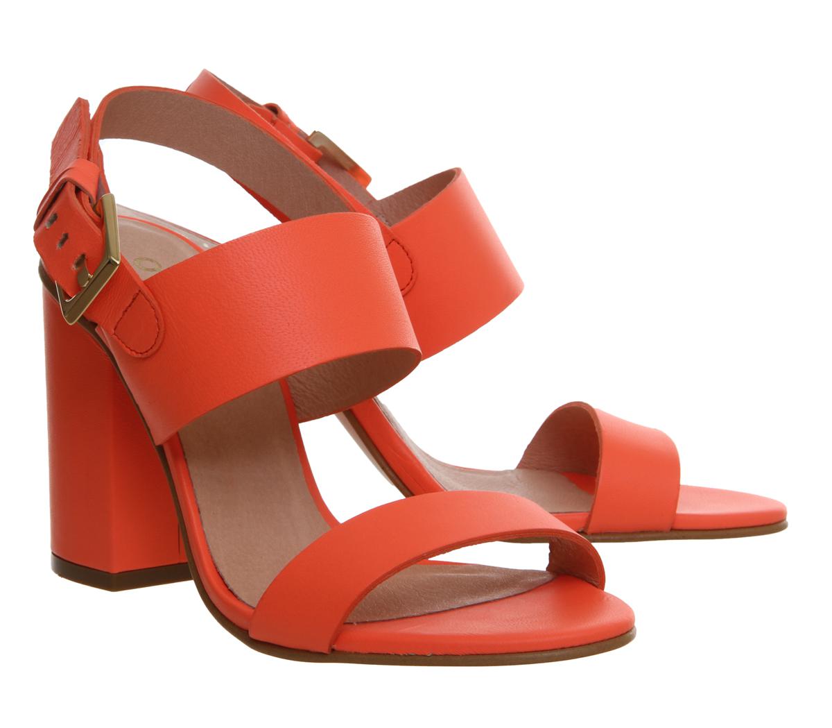 coral block heels