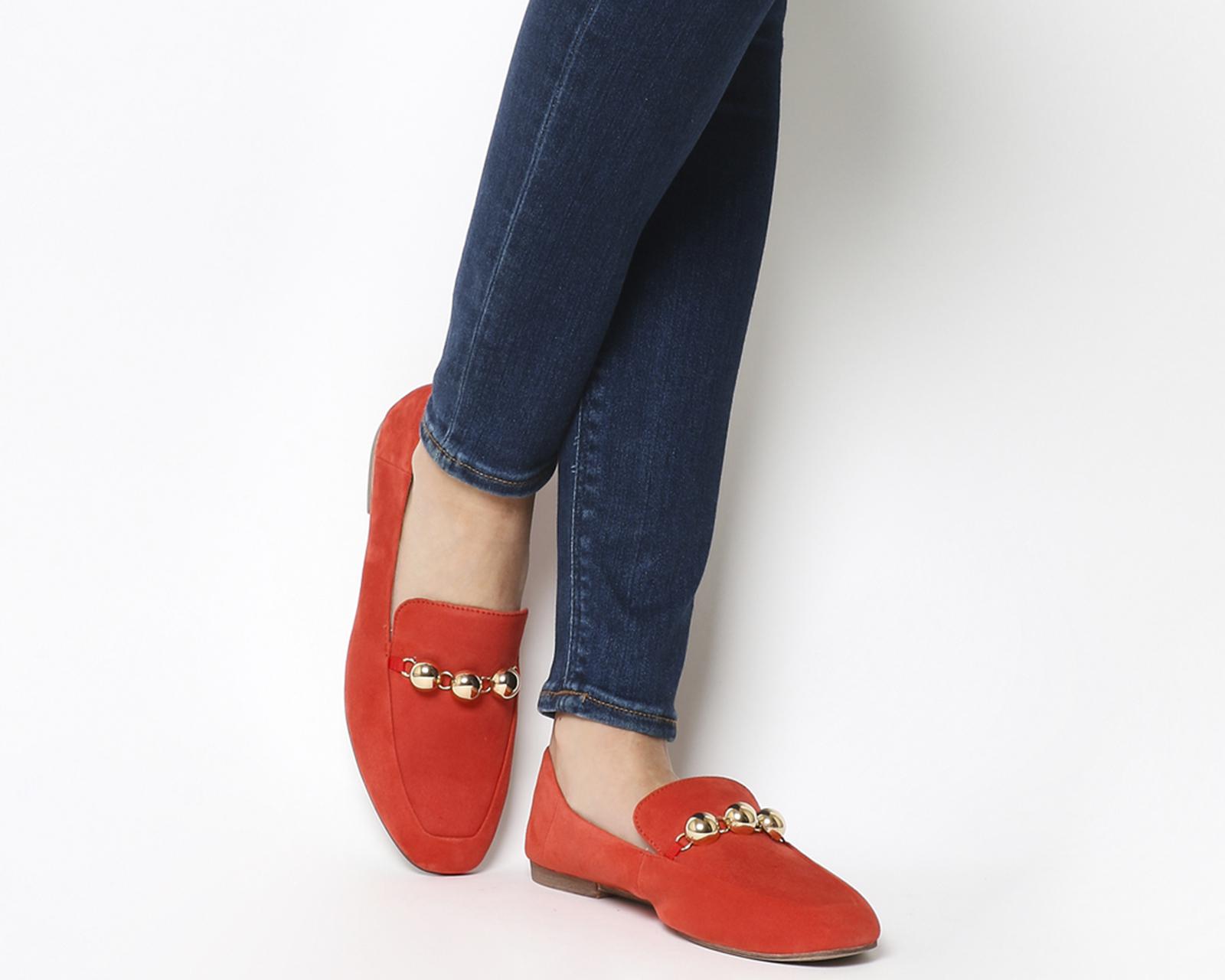 Vagabond Suede Ayden Buckle Loafers in Coral (Red) - Lyst