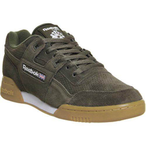 reebok green suede trainers