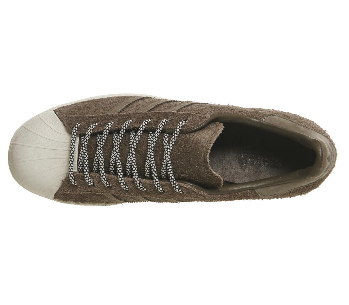 adidas superstar 80s brown/green suede trainers