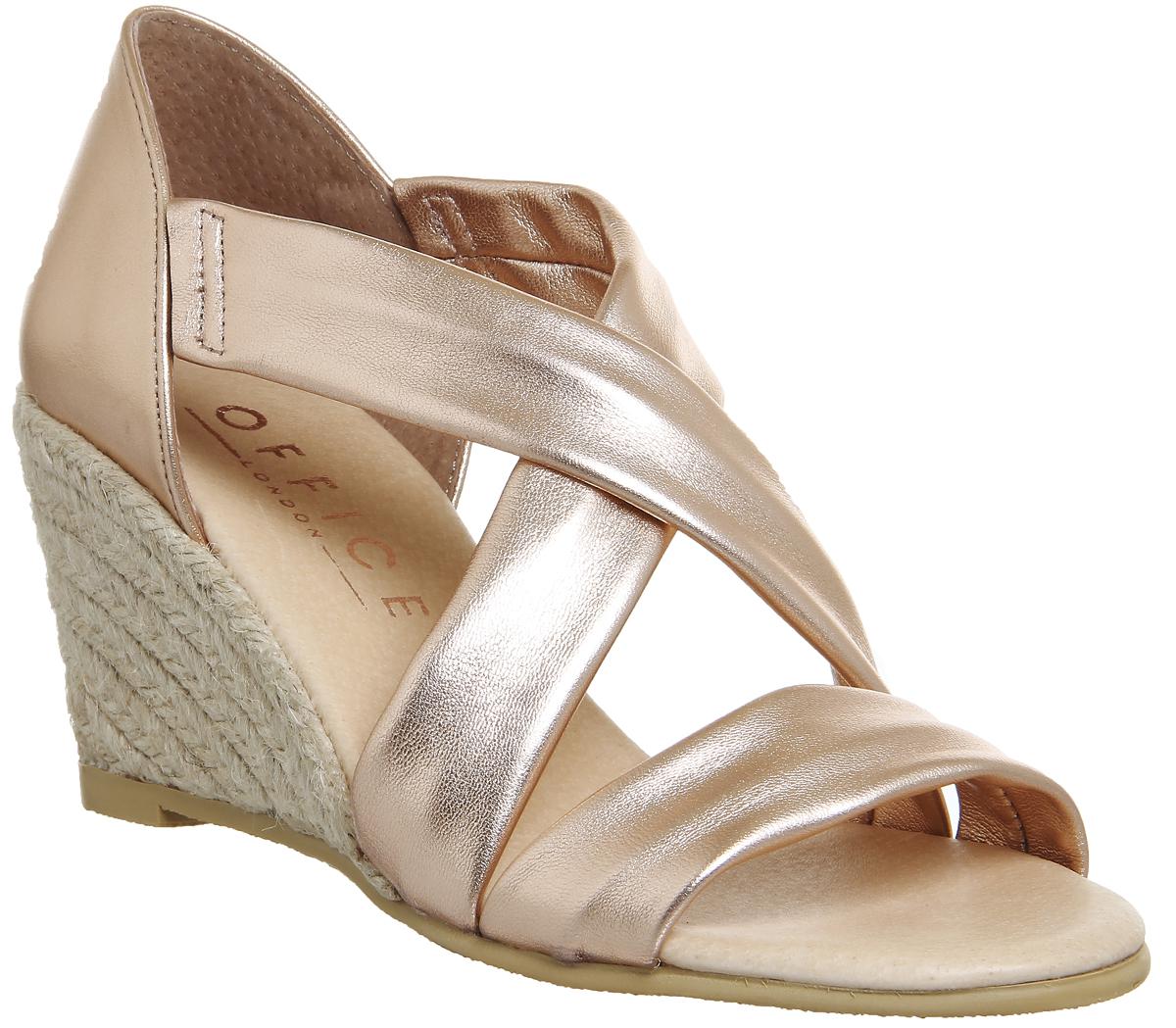 office maiden cross strap wedge