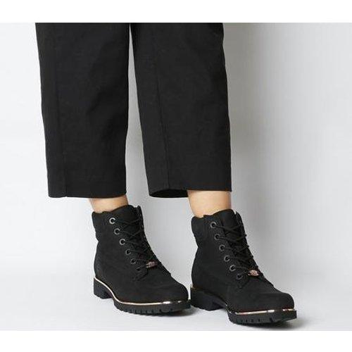 timberland black slim boots