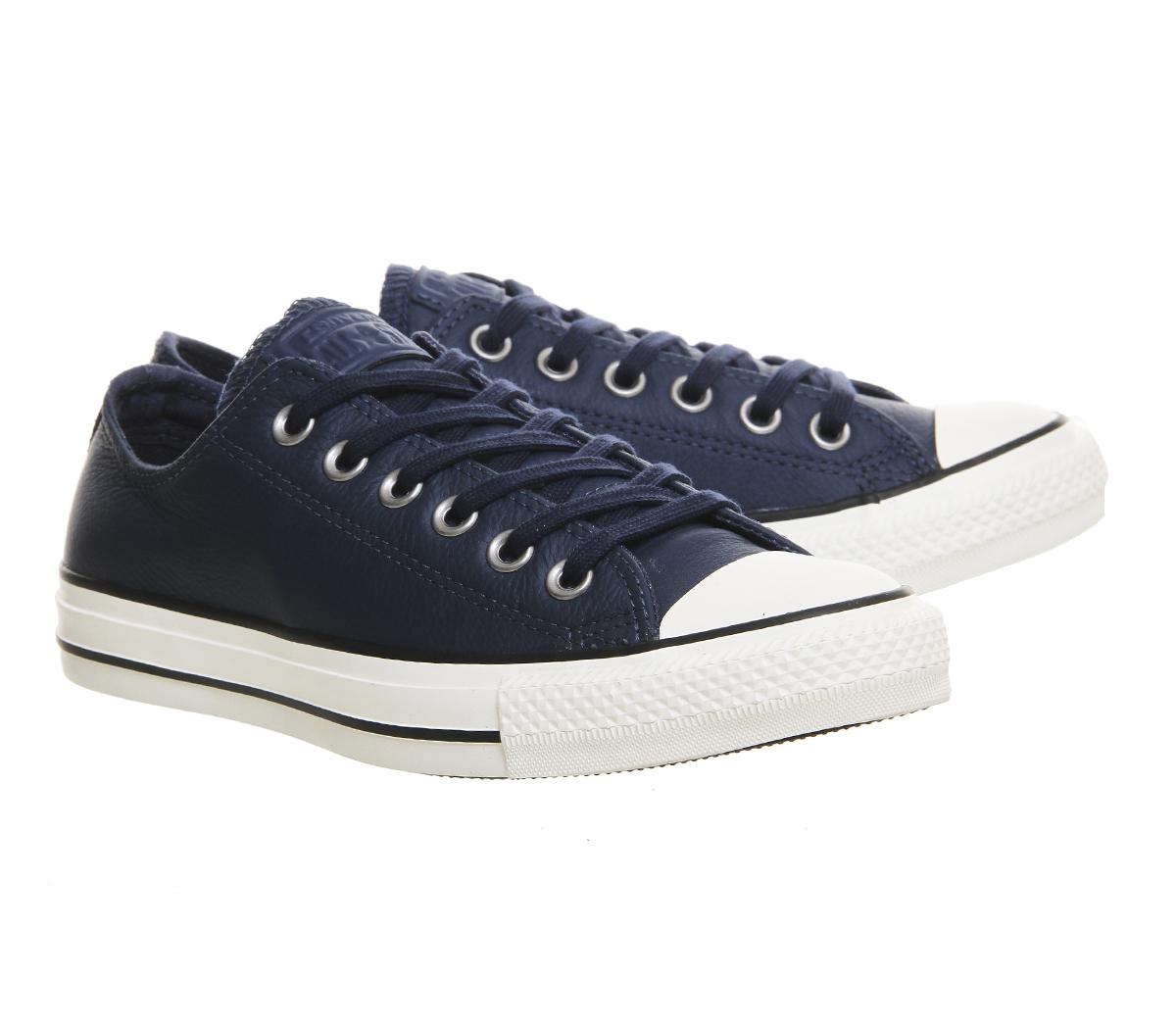 Converse All Star Low Leather in Blue - Lyst