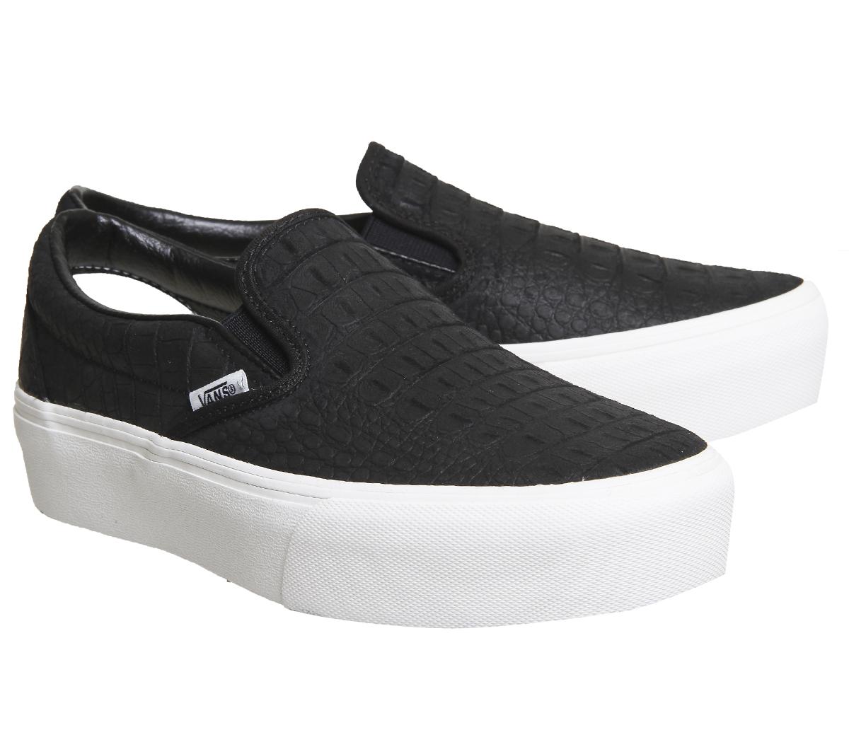 black slip on vans platform