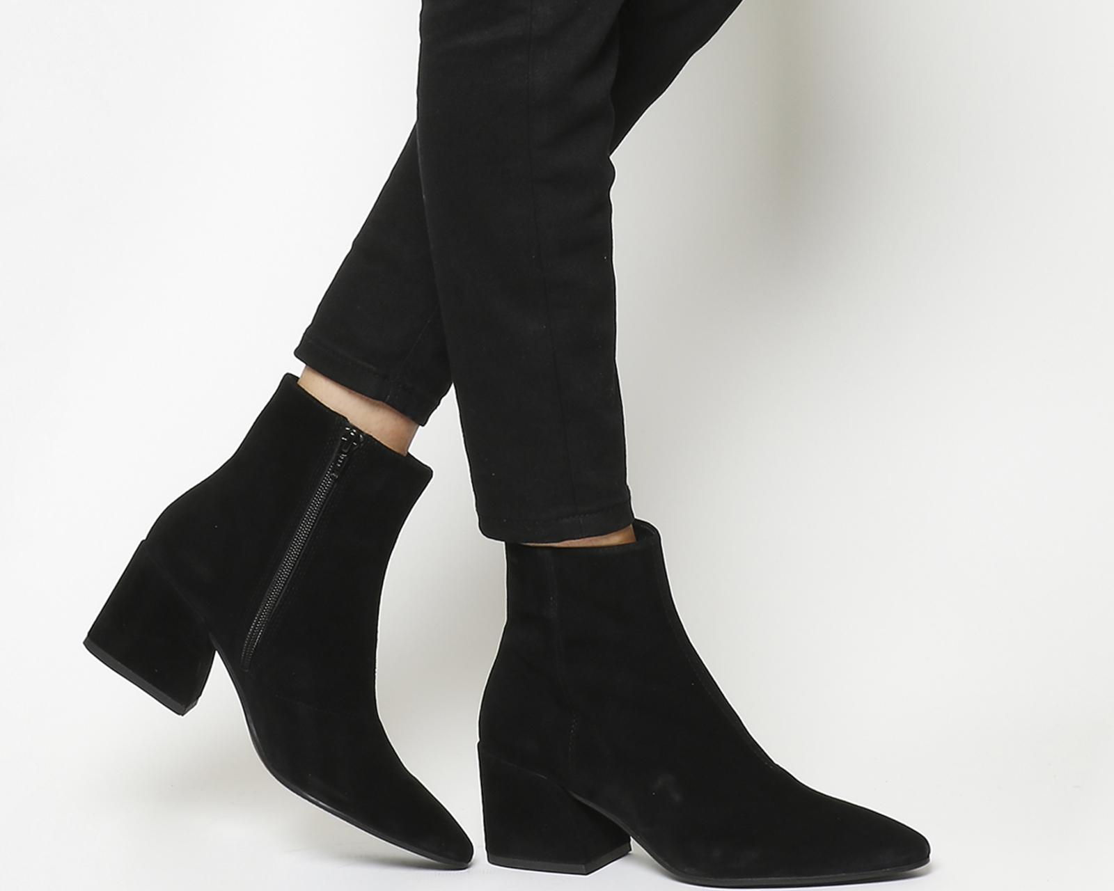 Vagabond Suede Olivia Block Heel Boots in Black - Lyst