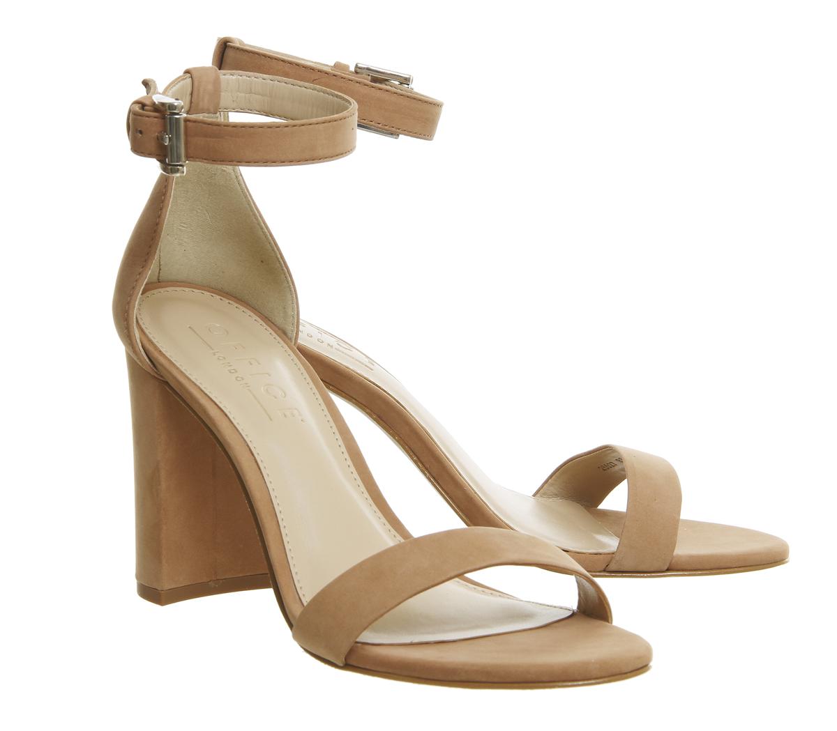 Office Leather Nina Block Heel Sandals 