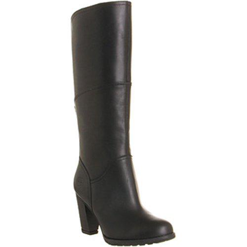 timberland black heeled boots