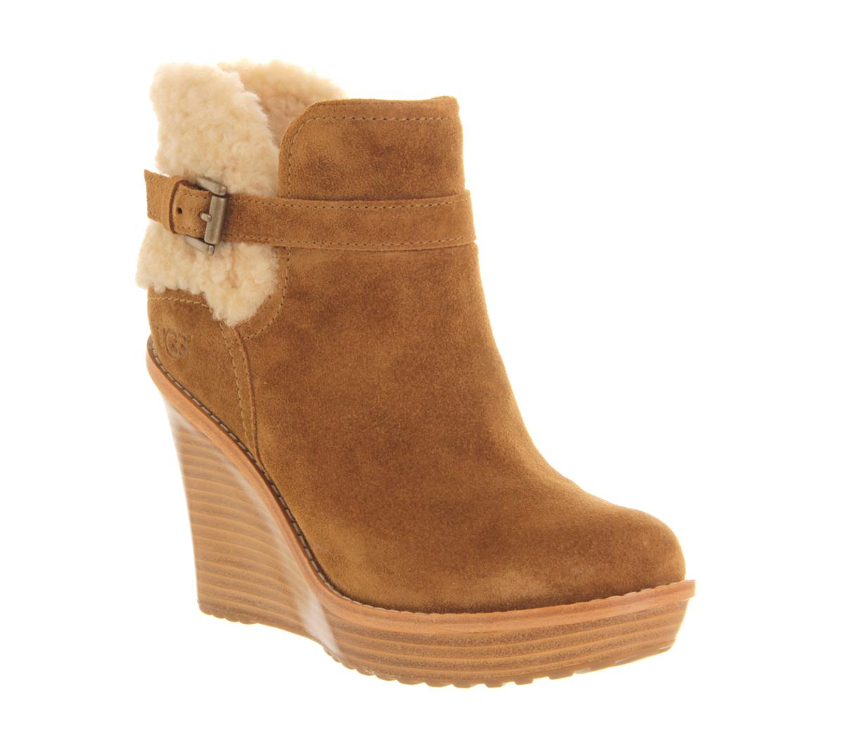UGG Anais Wedge Ankle Boots in Chestnut (Brown) - Lyst