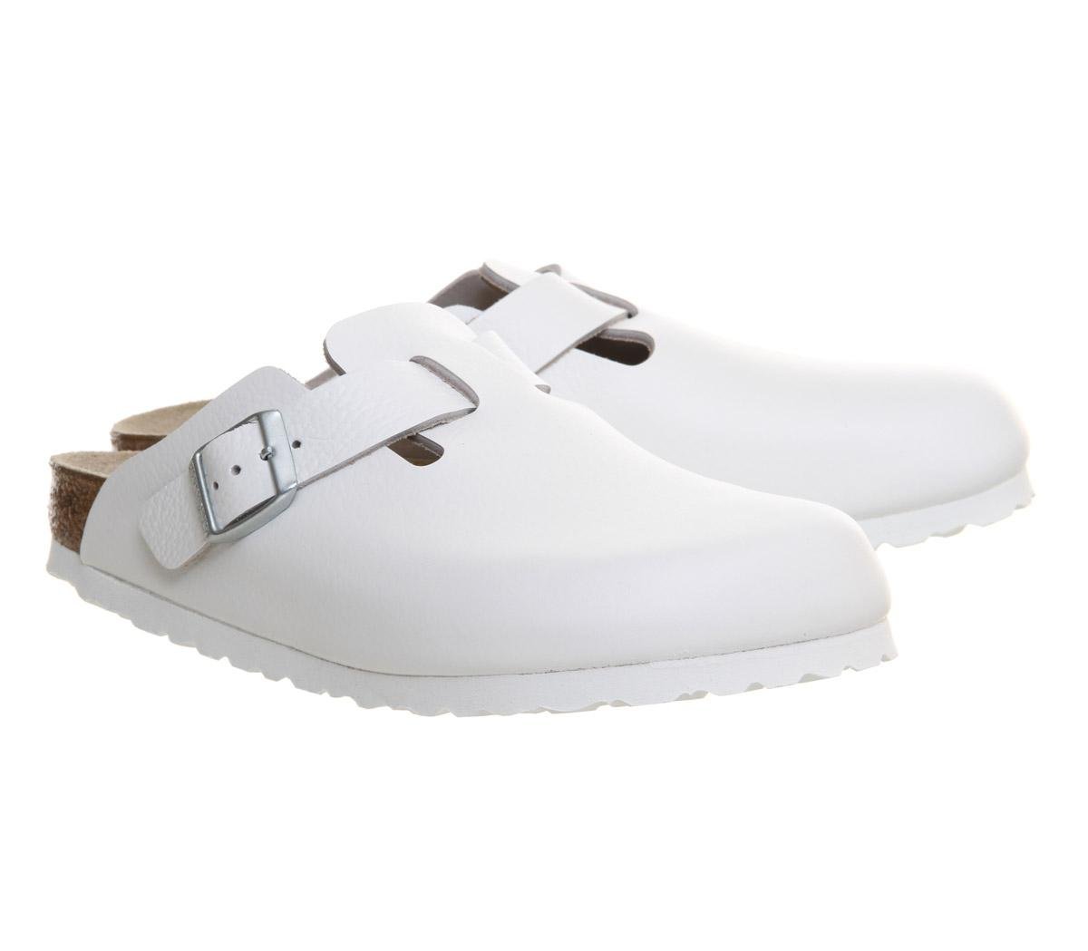 Birkenstock Leather Boston Clog in White - Lyst