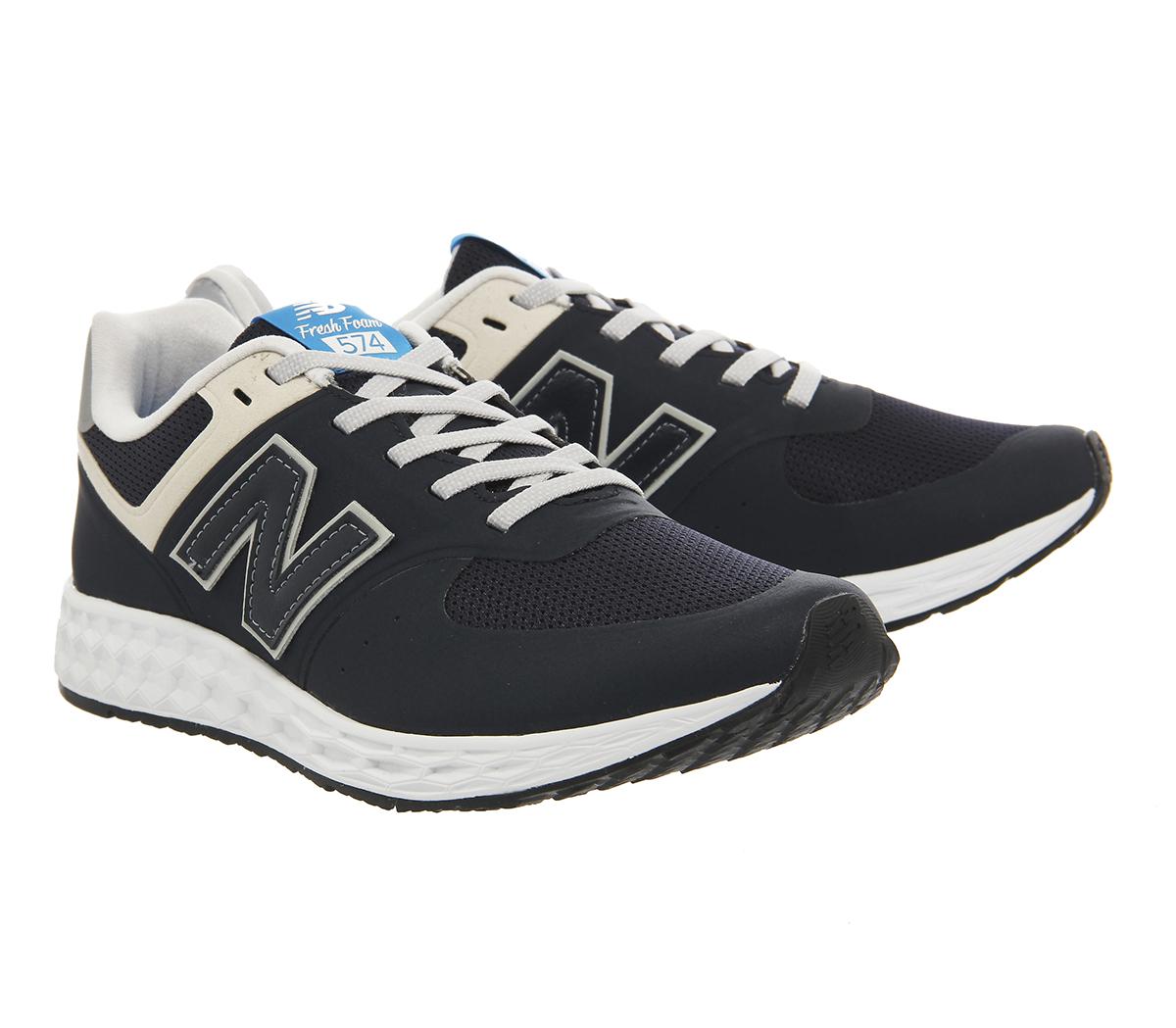 new balance men's 574 fresh foam trainers navy/blue